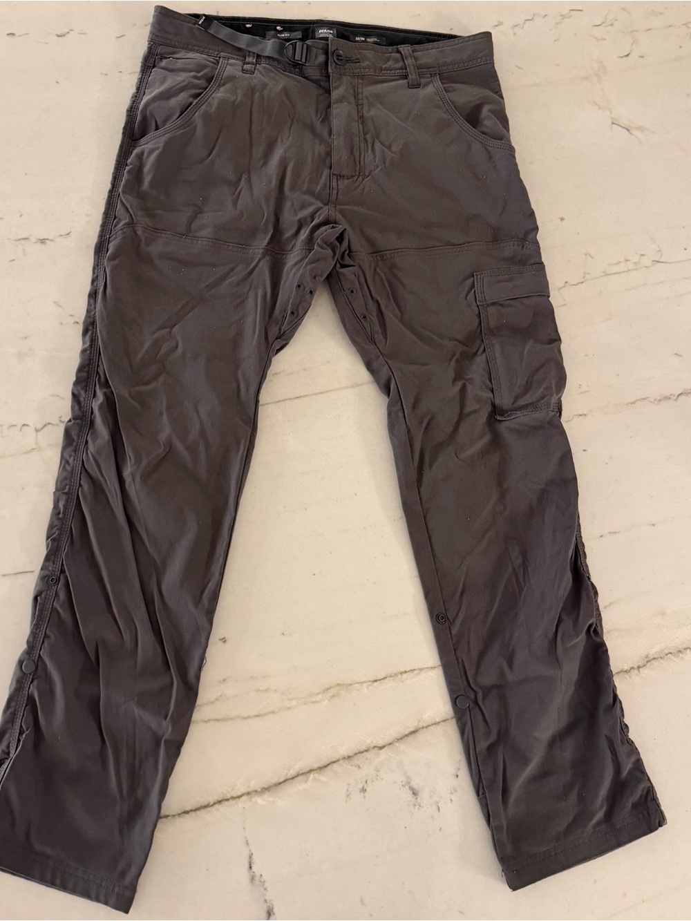 Prana Pants Men Size 32x30 Slim Fit Gray Outdoor Gorpcore Hiking Pant